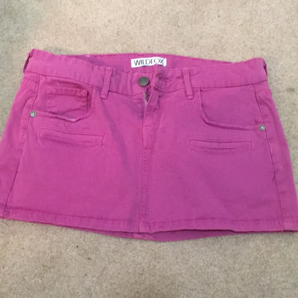 Wildfox pink mini skirt 25 short denim jean rare